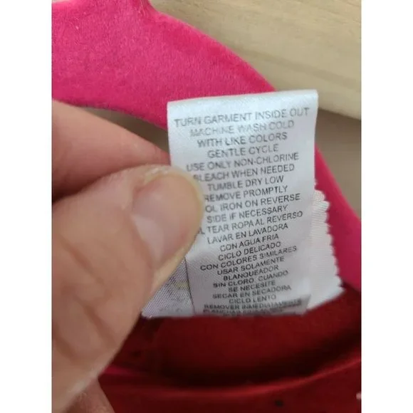 Dollie and Me Girls Dress Size 8 Red Bell Long Sleeve Bow Detail Sequined Flar - Picture 8 of 8